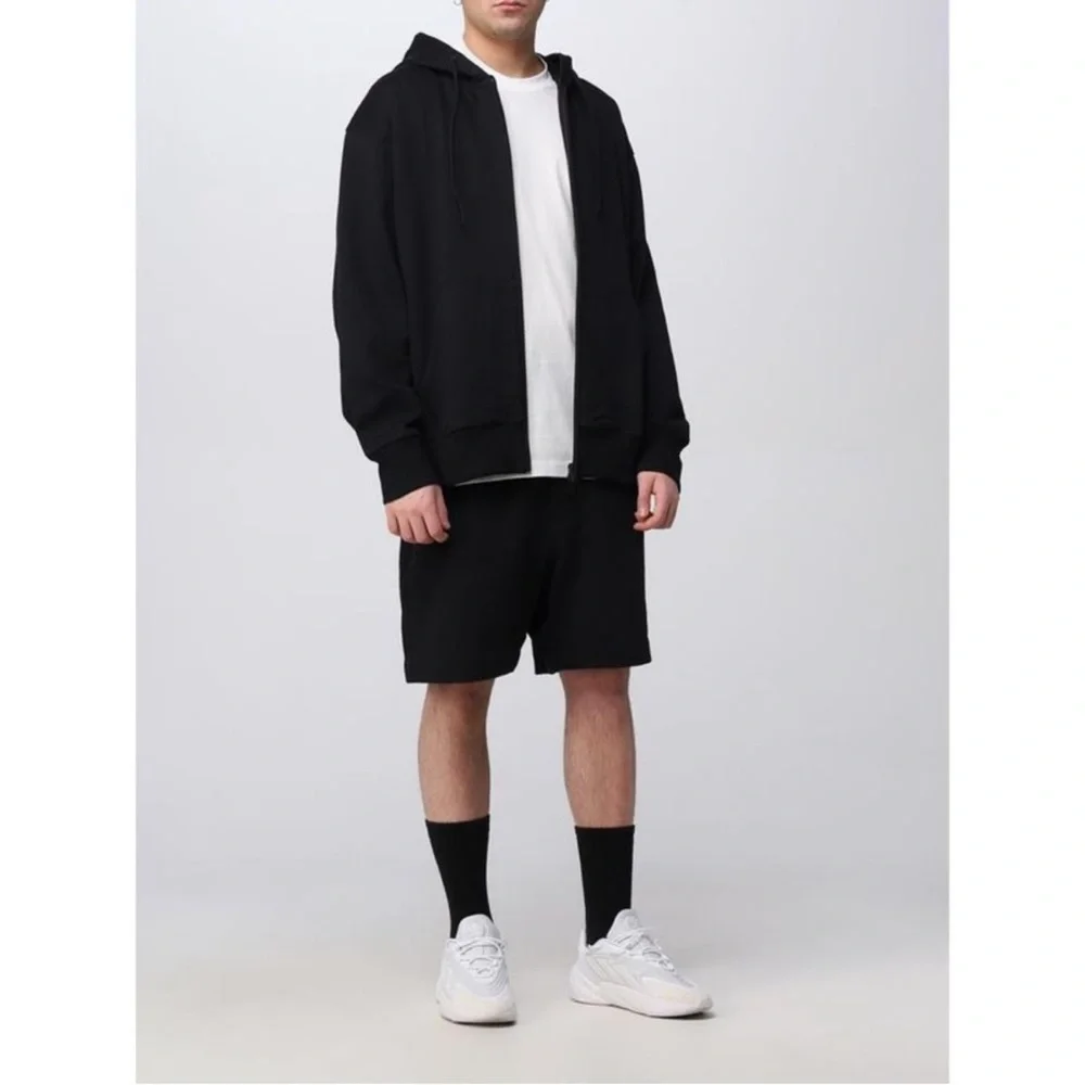 NWT Y-3 Yohji Yamamoto Cotton Blend Logo Drawstring Short